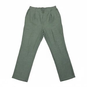 ee:some $49 Olive Green Linen Blend Pleated High Waist Pants M W 15” R12” I26”